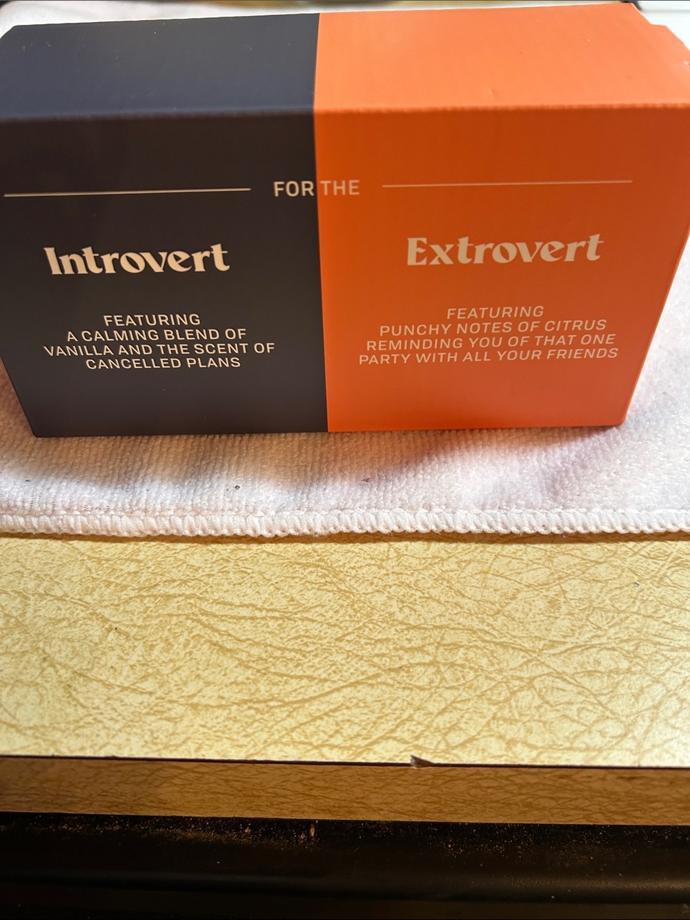 Extrovert & Introvert Orange and Black Scented Candle Two-Pack - Picture 2 of 2